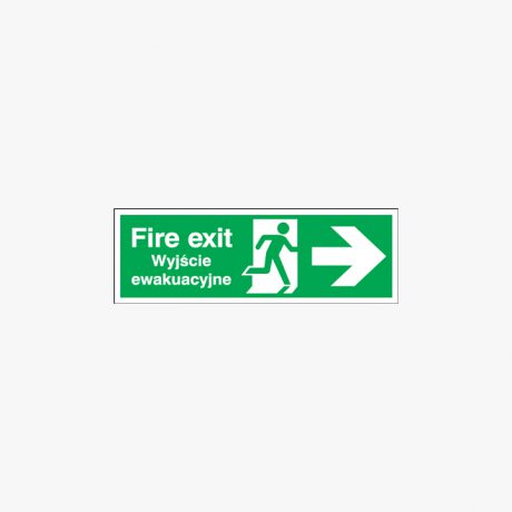 150x450mm Fire Exit (Polish) Running Man Plastic Signs
