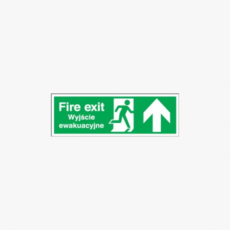 150x450mm Fire Exit (Polish) Running Man Self Adhesive Plastic Signs
