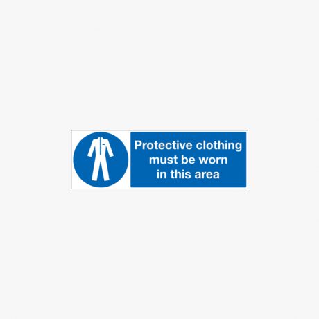 450x600mm Protective Clothing Must Be Worn Self Adhesive Plastic Signs