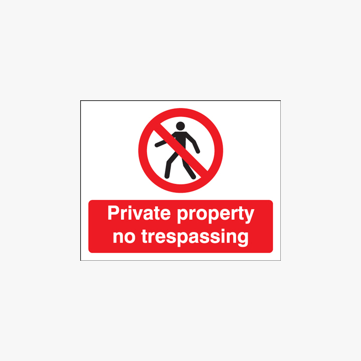200x250mm Private Property No Trespassing Plastic Signs