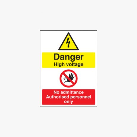 Danger High Voltage No Plastic Signs 200 mm x 250 mm