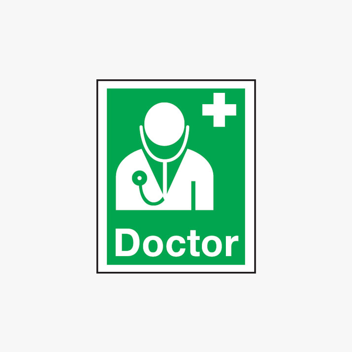 250x200mm Doctor Self Adhesive Plastic Signs