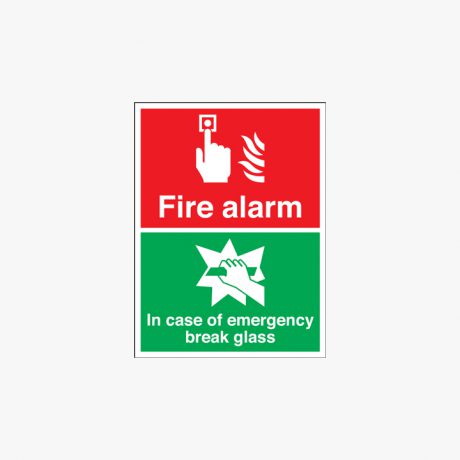 250x200mm Fire Alarm In Case Of Emergency Self Adhesive Plastic Signs