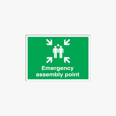 250x350mm Emergency Assembly Point Self Adhesive Plastic Signs