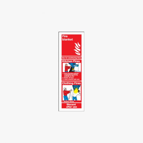 280x90mm Fire Blanket Use For Smothering Self Adhesive Plastic Signs