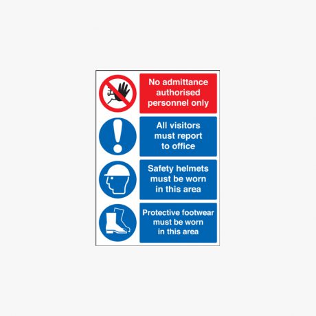 A1 No Admittance Authorised Personnel Self Adhesive Plastic Signs