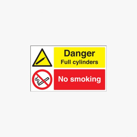 300x500mm Danger Full Cylinders No Smoking Plastic Signs
