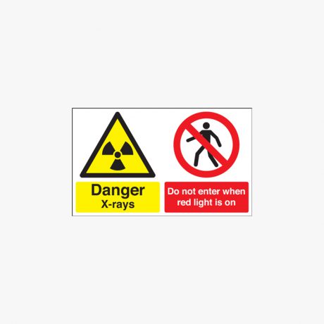 300x500mm Danger X-Rays Do Not Enter When Self Adhesive Plastic Signs