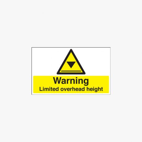 300x500mm Warning Limited Overhead Height Plastic Signs