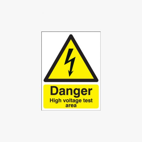 400x300mm Danger High Voltage Test Area Plastic Signs