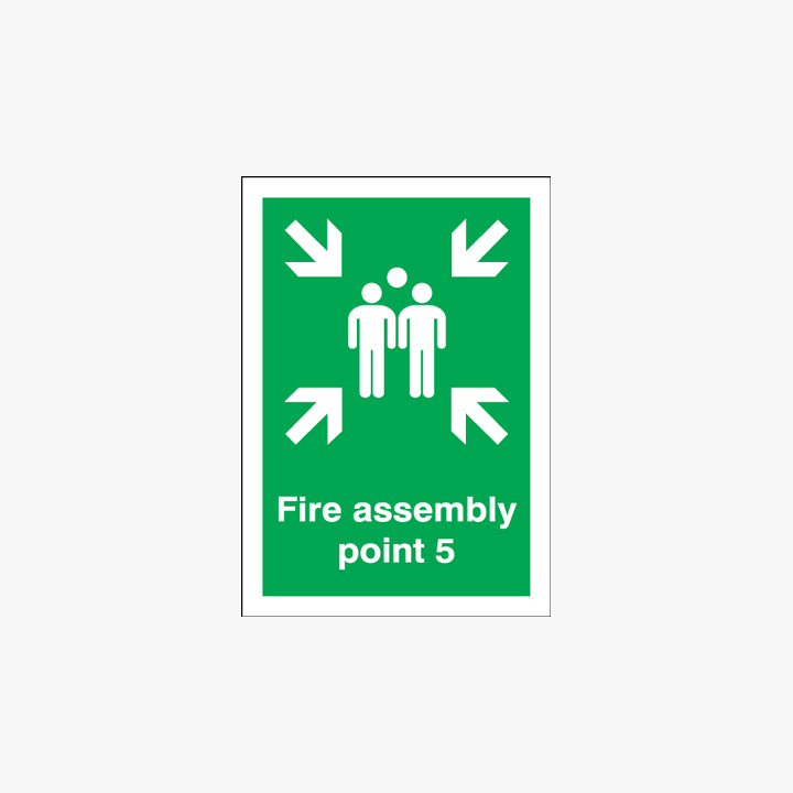 A1 Fire Assembly Point 5 Self Adhesive Plastic Signs