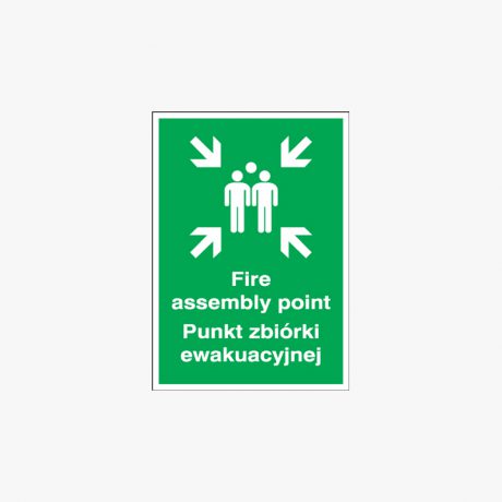 A3 Fire Assembly Point Punkt (Polish) Self Adhesive Plastic Signs