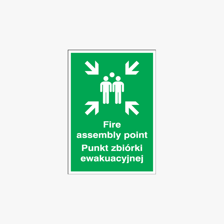 A3 Fire Assembly Point Punkt (Polish) Self Adhesive Plastic Signs
