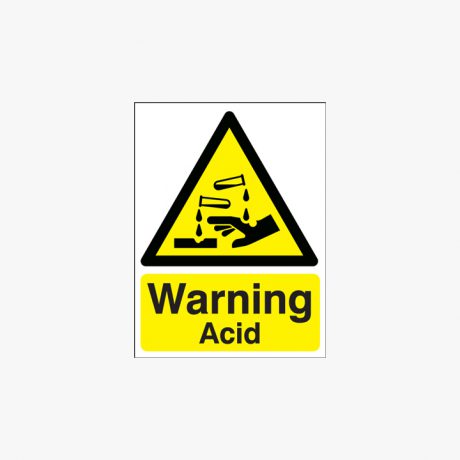 400x300mm Warning Acid Plastic Signs