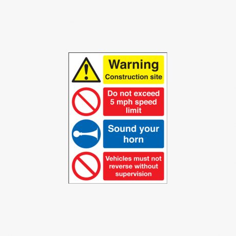 800x600mm Warning Construction Site Do Not Plastic Signs