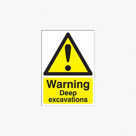 400x300mm Warning Deep Excavations Plastic Signs