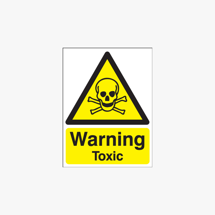 400x300mm Warning Toxic Plastic Signs Safety Sign UK
