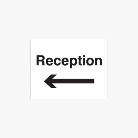 450x600mm Reception Arrow Left Self Adhesive Plastic Signs