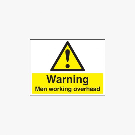 450x600mm Warning Men Working Overhead Plastic Signs