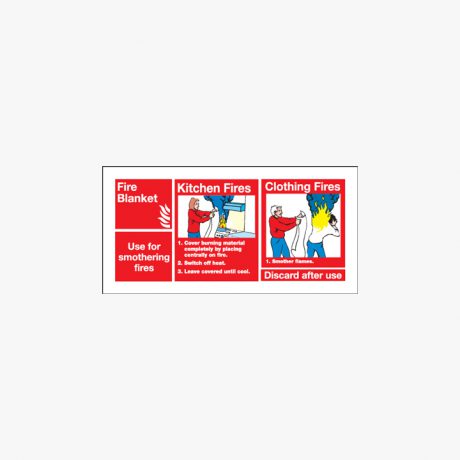 50x100mm Fire Blanket Use For Smothering Self Adhesive Plastic Signs