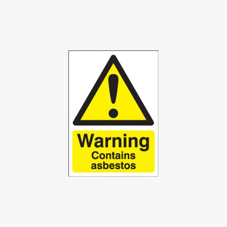 70x50mm Warning Contains Asbestos Self Adhesive Plastic Signs