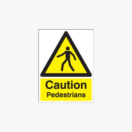 800x600mm Caution Pedestrians Crossing Self Adhesive Plastic Signs