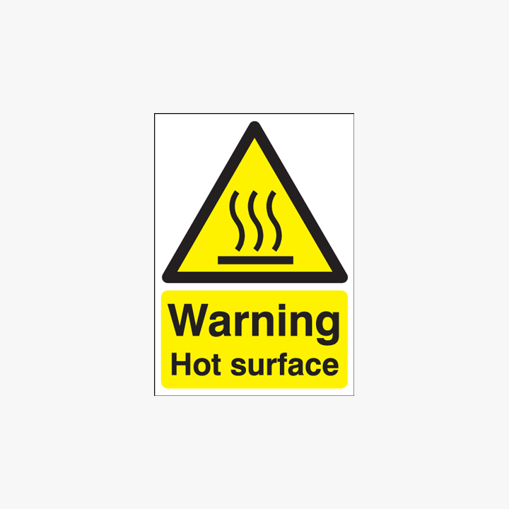 A4 Warning Hot Surface Plastic Signs Safety Sign UK