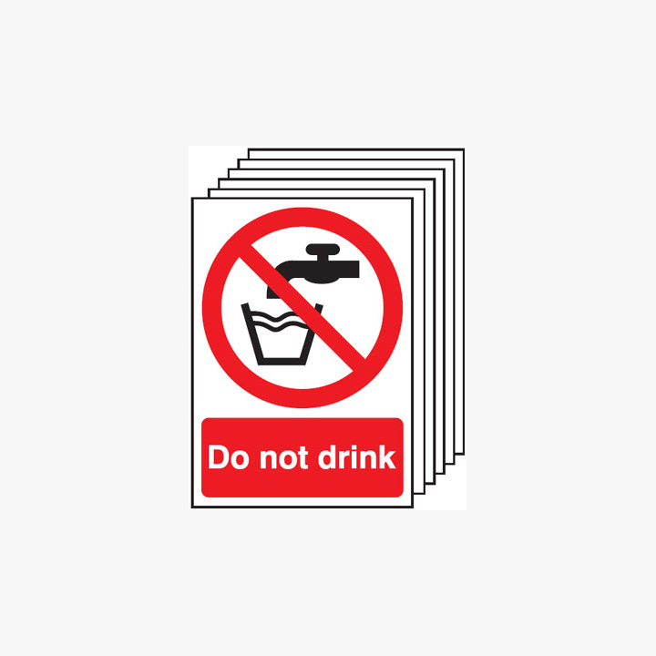 A3 Do Not Drink Multipack 6 Plastic Signs
