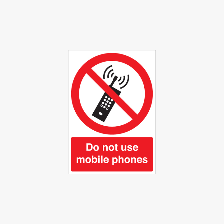 A1 Do Not Use Mobile Phones Self Adhesive Plastic Signs