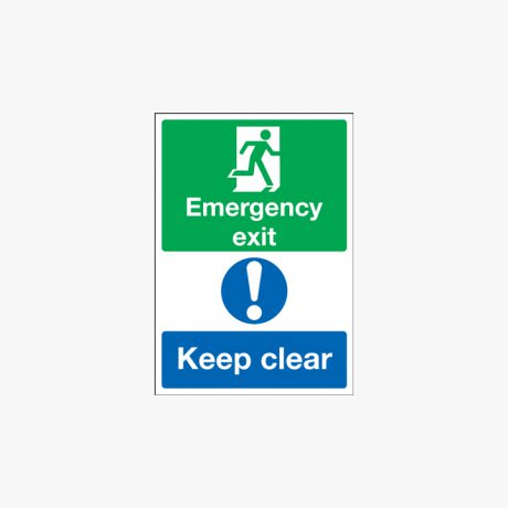 A1 Emergency Exit Keep Clear Self Adhesive Plastic Signs
