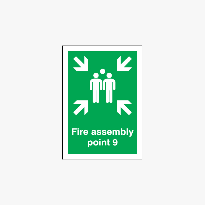 A1 Fire Assembly Point 9 Self Adhesive Plastic Signs