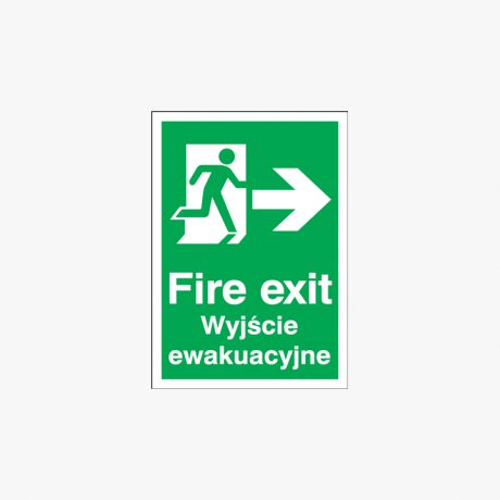 A3 Fire Exit (Polish) Running Man Right Plastic Signs