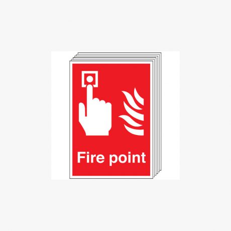 A4 Fire Multipack 6 Self Adhesive Plastic Point Signs
