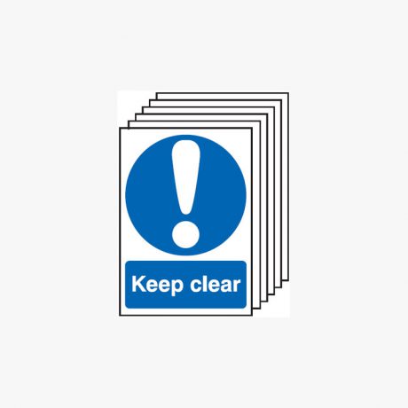 A4 Keep Clear Multipack 6 Self Adhesive Plastic Signs