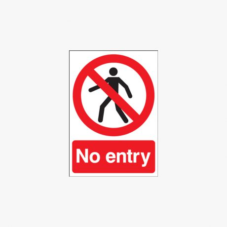 600x450mm No Entry Plastic Signs