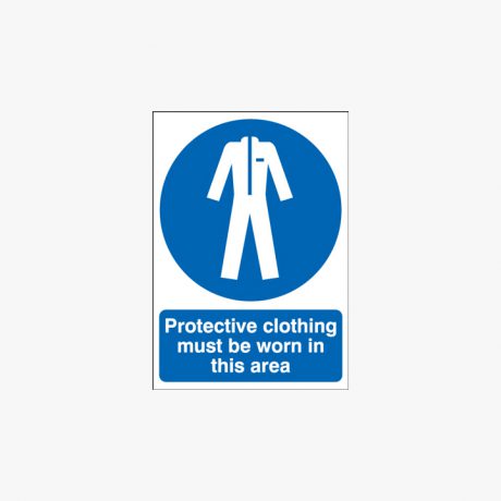 400x300mm Protective Clothing Must Be Worn Plastic Signs