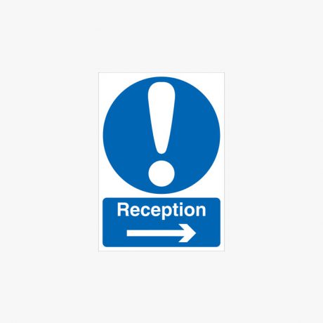 A1 Reception Arrow Right Self Adhesive Plastic Signs