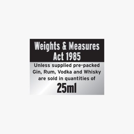 Aluminium 150x200mm Weights & Measures Act 1985 Signs