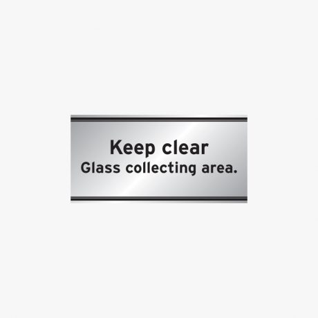 Aluminium 200x400mm Keep Clear Glass Collecting Area Signs