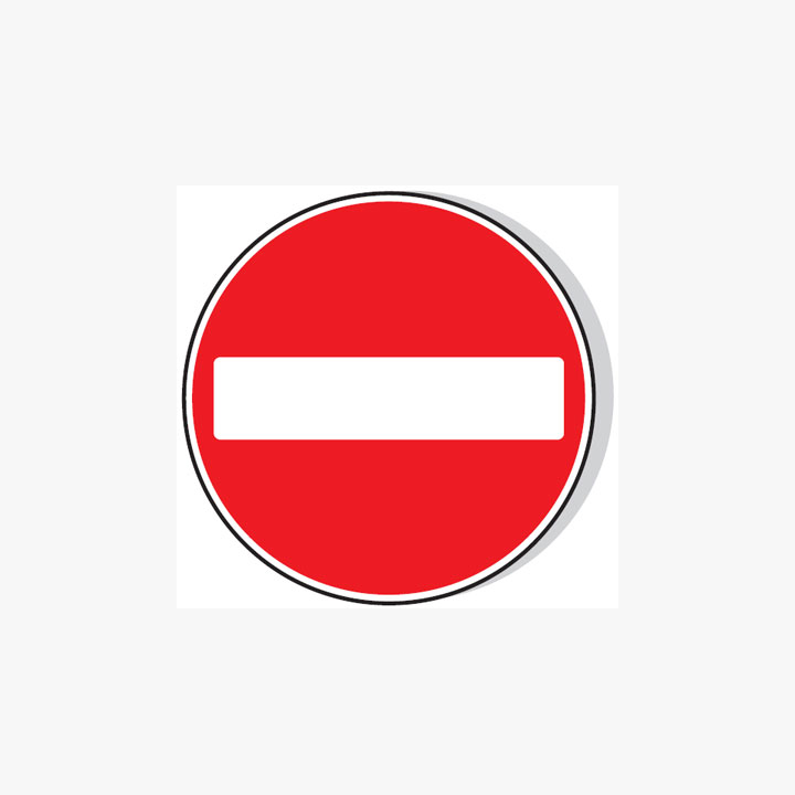 Aluminium 450mm No Entry Class 1 Reflective Post Fitting Signs Safety