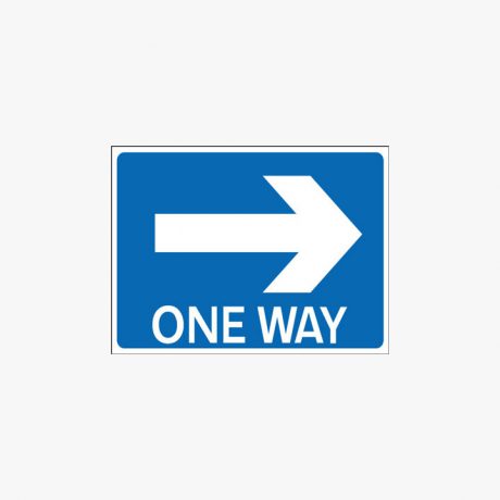 Aluminium 450x600mm One Way Right Class 2 Reflective Post Fitting Signs