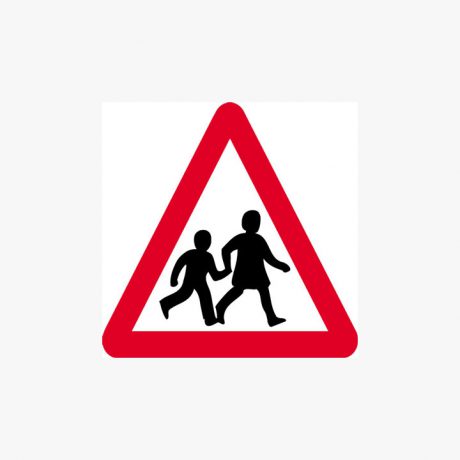 Aluminium 600X680mm Children Crossing Class 1 Reflective Post Fitting Signs