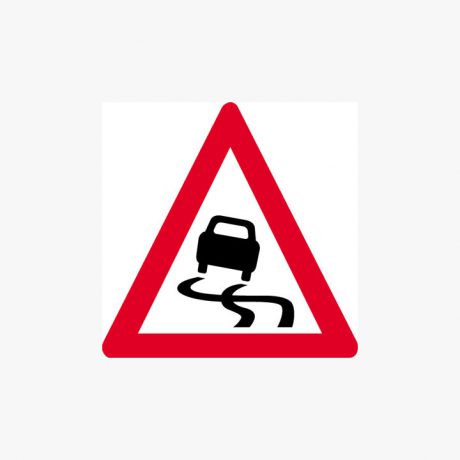 Aluminium 600X680mm Slippery Road Surface Post Fitting Signs