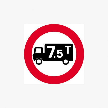 Aluminium 600mm No Goods Vehicles Over 7.5 Ton Post Fitting Signs