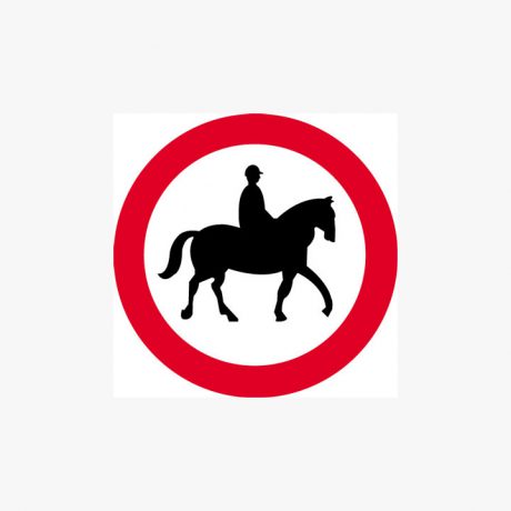 Aluminium 600mm No Horses Class 1 Reflective Post Fitting Signs