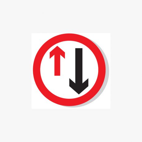 Aluminium 600mm Priority To Oncoming Traffic Wall Fitting Signs