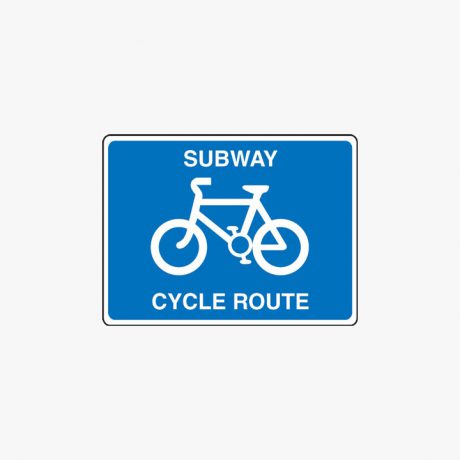 Aluminium 600x800mm Subway Cycle Route Post Fitting Signs