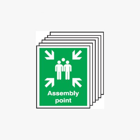 Assembly Point Multipack 6 Plastic 250x300mm Signs