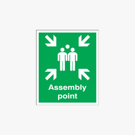 Assembly Point Signs Night Glow Plastic 450x600mm