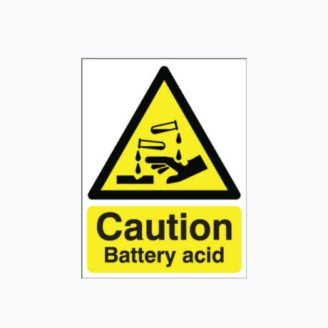 Caution Battery Acid Signs Self Adhesive 300 x 400mm